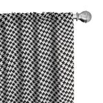 Ambesonne Houndstooth Curtains, Monochrome Pattern with Classic Simple Ornament Repetitive Print, Window Treatments 2 Panel Set for Living Room Bedroom, Pair of - 28" x 95", Black Off White