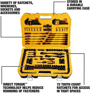 DEWALT 184-Piece Socket Set – Comprehensive Mechanics Tool Kit