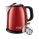 Russell Hobbs 1 L Colours Plus Mini Kettle | 2400W, Quick Boil Function, Removable Lime Filter, Perfect Pouring Spout, Travel Kettle | Flame Red (24992-70)
