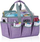 JOSIVIKY Craft Tote Bag, Art Organizer,Cleaning Supply Caddy, Carrying Bag with Handle for Multi-Purpose, Organizer Caddy for Pets (Purple)
