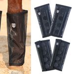 Harrison Howard Loose-Fitting Horse Fly Leggings Breathable, Tear-Resistant Fine Mesh Leg Guards Stay-on Comfortable Fly Boots (Set of 4) Black Medium