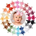 CÉLLOT Baby Girls Headbands Grosgrain Ribbon 4.5" Hair Bows Headband Big Bow Hair Bands for Toddler Pack of 20