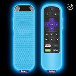 Protective Case for TCL Roku TV Steaming Stick 3600R Remote, Silicone Cover Shock Proof Remote Controller Skin, Anti Slip Universal Replacement Sleeve (Glow Blue)