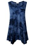 LARACE Womens Plus Size Tank Tops Summer Sleeveless Shirts Casual Loose Tunic Blouses, T09-darkblue, 6X