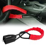 KAYCENTOP Car Steering Wheel Lock, Seat Belt Lock, Anti-Theft Device, Max 17 Inch Length, Small and Light-Weight, Multi-Functional, Fit Most Vehicle, SUV, Golf Cart Security (Red)