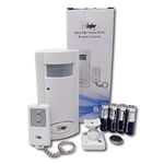 Minder MA30 MkII Mini PIR Motion Sensor Home Garage Shed Burglar Wireless Security Alarm with IR Remote Control (With Panasonic Powerline Batteries, White)