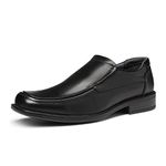 Bruno Marc Men's Goldman-02 Black Leather Lined Square Toe Dress Loafers Shoes - 7.5 M US