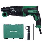 Hikoki Dh28Pcy2S9Z Corded Rotary Hammer Drill Machine W/ 850 W,Sds-Plus Bit Shank Chuck W/Drilling Upto 32Mm & Core Drilling Upto 50Mm,4300 Rpm,3.0 Kg,Side Handle,Carrying Case Included-Multicolor