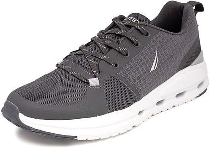 Nautica Men's Running Sneakers Sport Lace-Up Athletic Shoes for Gym Tennis – Cushioned, Breathable, Lightweight & Comfortable-Kenyon-Charcoal, Size 13