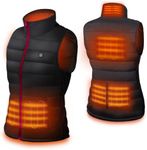 2023 Upgraded Dr. Prepare Women’s Heated Vest, Lightweight Heating Vest for Women with 3 Heating Levels, 6 Heating Zones, Adjustable Size, and USB Plug for Hiking Camping (Battery Pack Not Included), Black, One Size