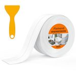 1 Rolls White Caulking Tape Waterproof Self Adhesive,Kitchen & Bath Seal Caulk Strip,Caulk Tape Sealant Strip for Toilet Base,Bathtub Countertop,Wall Floor,with Sealing Tool (126 X 1.5In)