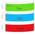 Custom 3/4 inch Wristbands Tyvek Paper Waterproof Identification Adhesive Hand Bands Security Personalized Bracelets for Events, Party, Nightclubs (100)