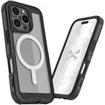 Ghostek Atomic Slim iPhone 16 Pro Case, Compatible with Apple MagSafe Accessories, Aluminum Metal Bumper, Shockproof Drop Protection (6.3 Inch, Black)