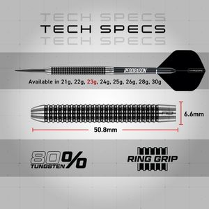Red Dragon Pegasus 80% Tungsten Darts, 23g – Precision Steel Tip