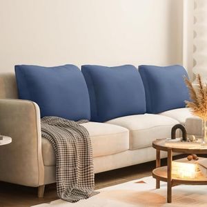 Daneey 3PCS Back Pillow for Sitting in Bed, Back Support Pillow for Couch, Back Pillow for Couch Replacement, Removable Velvet Cover, Blue