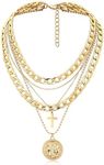 MJartoria Gold Layered Necklaces fo