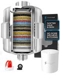 SparkPod High Output Shower Filter Capsule - 23 Stages 40x Chlorine and Heavy Metals Filtration - Reduces Overall Dryness in Skin Scalp and Hair - Tool-Free 1-Min Installation - Twist Swap and Secure