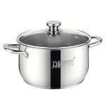 DERUI CREATION Stainless Steel Stock Pot with Lid Induction Cooking Pots Saucepans Soup Pot Casserole Pots,24CM (5L)