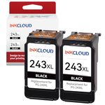 INKCLOUD Compatible Ink Cartridges Replacement for Canon Ink 243 243XL PG243 PG-243 XL for Cannon Pixma TR4520 MG2522 TS3322 TR4522 TS3122 MX490 MX492 MG2922 MG2520 Printers (2Pack, Black)