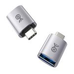 Cable Matters 2-Pack, 10Gbps USB C to USB Adaptor Male to Female for High-Speed Data Transferring & Fast Charging, Reversible USB-C, USB to USB C Adapter for iPhone 16/16 Max, iPad Pro, Galaxy S23