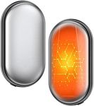 Magnetic Hand Warmers, 2 Pack Ultra-Thin Mini Rechargeable Pocket Warmers - 3-Temp Settings (45°C/50°C/55°C), 4000mAh Battery, Fast Heating for Skiing/Camping, Silver