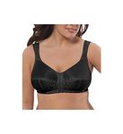 Just My Size Women's Front Close Soft Cup Bra, Black, 42DD