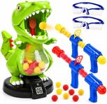 EagleStone Dinosaur Shooting Toys for Kids, Score & Sound, 2 Air Launchers | T Rex Target Shooting Game Toy Gift for Boys Age 4-8,8-12, Christmas & Birthday Gifts for 5 6 7 8 Years Old Kids Girls