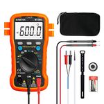 BTMETER Digital Multimeter, Ammeter Volt Meter Auto Ranging TRMS 6000 Count Multi Tester Measure AC DC Voltage Current Resistance Capacitance Test Battery Diode Temperature BT-39C