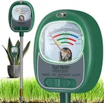 AiGerdinn Soil Test Kit, Soil Moisture Meter/Light/Fertility/Soil PH Meter for Gardening, No Need Battery Soil Tester for Indoor&Outdoor Garden,Farm,Lawn -GrassGreen