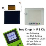 Game Boy Color 2.45 Inch IPS Backlight LCD Screen Replacement Kit [DROP-IN, NO SOLDER] for Gameboy Color GBC (White)