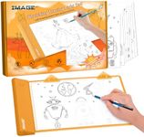 IMAGE Light Up Tracing Pad Orange Drawing Tablet Coloring Board for Kids Children Toy Gift for Girls Boy (Includes 10 Traceable Sheets and Two Clips)