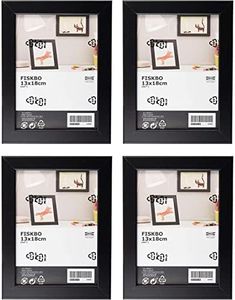 Ikea FISKBO Lot de 4 Cadres photo, noir, 13 x 18 cm