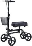 WINLOVE Black Steerable Knee Walker Roller Scooter with Basket Dual Braking System for Angle and Injured Foot Broken Economy Mobility