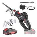 Reciprocating Saw, PULITUO 20V Cordless Reciprocating Saws Compact Design with 2000mAh Battery, 0-3000RPM Variable Speed Electric Saws, Saw Blade, LED Light, Ideal for Wood and Metal Cutting