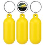 IRYNA 3 Pack Floating Yellow Keyrings Floating Key Rings for Boats Multifunction Water Buoyant Key Chain for Surfing Swimming Diving Fishing Sailing Float Water Sports Accessories