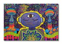 Tamatina Trippy Sticker Posters | Matte Vinyl Stickers | Psychedelic Posters | Posters for Café |PSY Posters | Hostel Posters | Bars | Party Posters | Large - 3ft. x 2ft. - 92cms x 61cms - P9