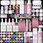 SAVILAND Acrylic Nail Kit with Everything: Nails Kit Acrylic Set For Beginners with Gel Polish U V Lamp Nail Decoration Starter Professional Nail Supplies DIY Home Salon