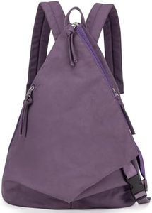 GreenTaya Canvas Mochila mujer hombre lona vintage casual mochila retro lona mochilas hombro mochila viaje 23L mochila ligera para oficina excursión,Morado