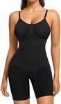 Gotoly Bodysuit for Women Backless Shapewear Tummy Control Round Neck Seamless Mid-Thigh Full Body Shaper