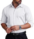 COOFANDY Men's Dress Shirt Long Sleeve Shirts Business Shirt Regular Fit Causal Non Iron Shirt Work Shirts White S