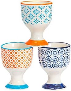 Nicola Spring Porcelain Printed Breakfast Egg Cups Multipack - Set of 3