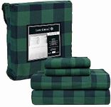 100% Cotton Flannel Sheets Set - Queen Size Flannel Sheets, 4-Piece Luxury Bedding Sets, Lightweight, Brushed for Extra Softness, Warm and Cozy, 16" Deep Pocket - Buffalo Check Green
