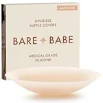 Bare Babe Reusable Silicone Nipple Covers - Waterproof, Nude, 4 Shades - Sticky Breast Stickers for Strapless Dress (Creme)