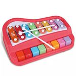 Webby 2 in 1 Baby Piano Xylophone Toy | 8 Multicolored Key | Preschool Montessori Educational Musical Learning Piano Cum Xylophone Toy for 1-3 Years Old Baby, Toddlers, Kids, Girls & Boys (Large)