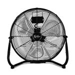 Simple Deluxe 20 Inch 3-Speed High Velocity Heavy Duty Metal Industrial Floor Fans Oscillating Quiet for Home, Commercial, Residential, and Greenhouse Use, Indoor, Black, 20"