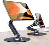 Bracketron Magnetic iPad Stand - MagAlign PRO Tablet Stand with MagSafe Compatibility, 360 Swivel Base & Adjustable Pivot Arm, Ultra Strong Magnets + Suction Design