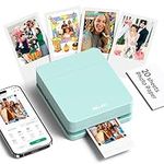 Nelko Photo Printer, PP01 Color Portable Mini Photo Printer, Instant Smartphone Inkjet Sticker Printer, Sticky-Back Photos, for iOS & Android, Picture Printer for Christmas, Fun Editing App, Green