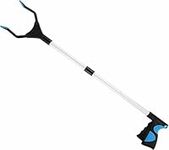 GDLPZM Reacher Grabber Tool, 32" Foldable Picker upper grabber, Lightweight Aluminum Reaching Aid with Rotating Rubber Gripper, Long Arm Extender for Elderly, Litter Trash Picker, Garden Nabber, Blue