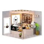 Flever Dollhouse Miniature DIY House Kit Creative Room with Furniture for Romantic Valentine's Gift (Leisurely Coffee Shop)