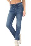 MYT Womens Magic Shaping Straight Leg Jeans Stretch High Waisted Ladies Denim Trousers Mid Blue 16